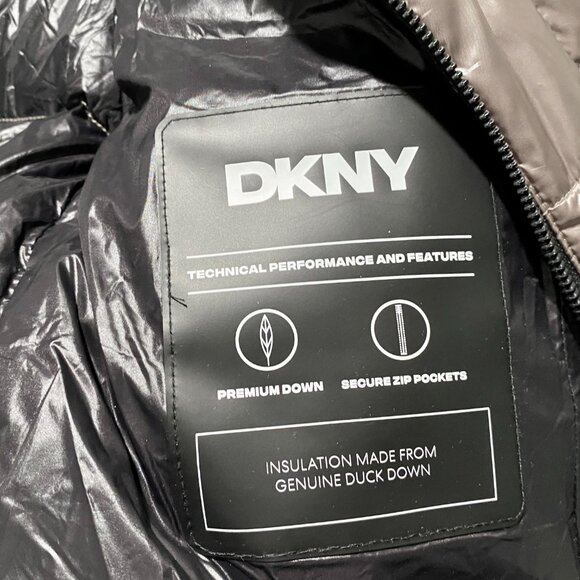 DKNY F2024 Cozy Long 700 Premium Duck Down Puffer Zip Up Hood Coat Jacket  XL - Picture 8 of 10